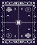 Deep Indigo Snowflake Vintage Border Rug