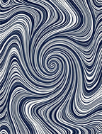 Navy Blue Swirl Line Abstract Rug