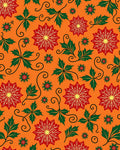 Bold Red Green Poinsettia Swirl Rug
