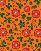 Bold Red Green Poinsettia Swirl Rug