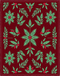 Muted Red Tropical Leaf Berry Rug