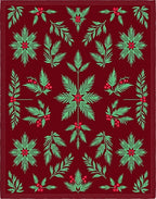 Muted Red Tropical Leaf Berry Rug