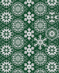 Emerald Green White Floral Medallion Swirl Rug