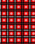 Red White Snowflake Plaid Tartan Rug