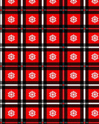 Red White Snowflake Plaid Tartan Rug