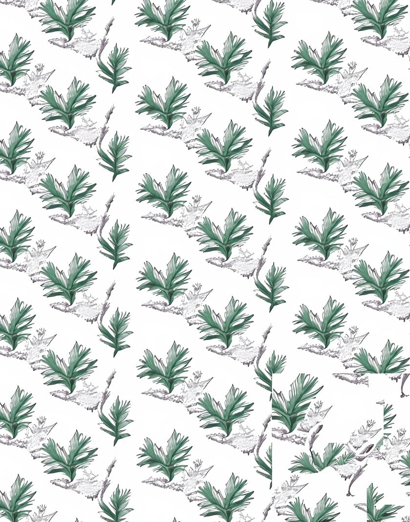 Forest Green Fern Cluster Repeat Rug