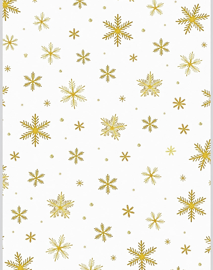 Golden Snowflake Scatter Winter Rug