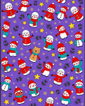 Whimsical Snowmen Yellow Star Christmas Rug