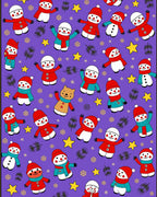 Whimsical Snowmen Yellow Star Christmas Rug
