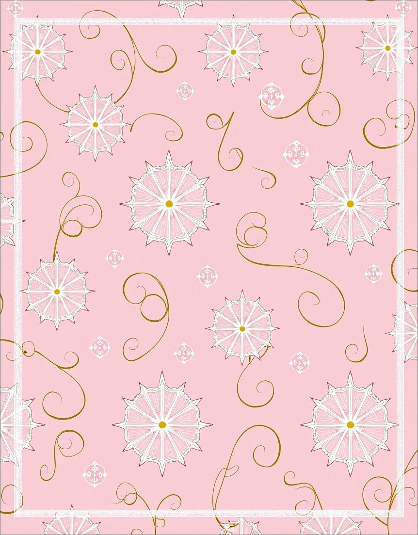 Pink Starburst Floral Swirl Rug