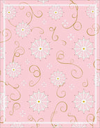 Pink Starburst Floral Swirl Rug