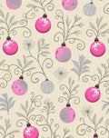 Fuschia Silver Ornaments Vine Swirls Rug