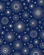 Navy White Sunburst Medallion Rug