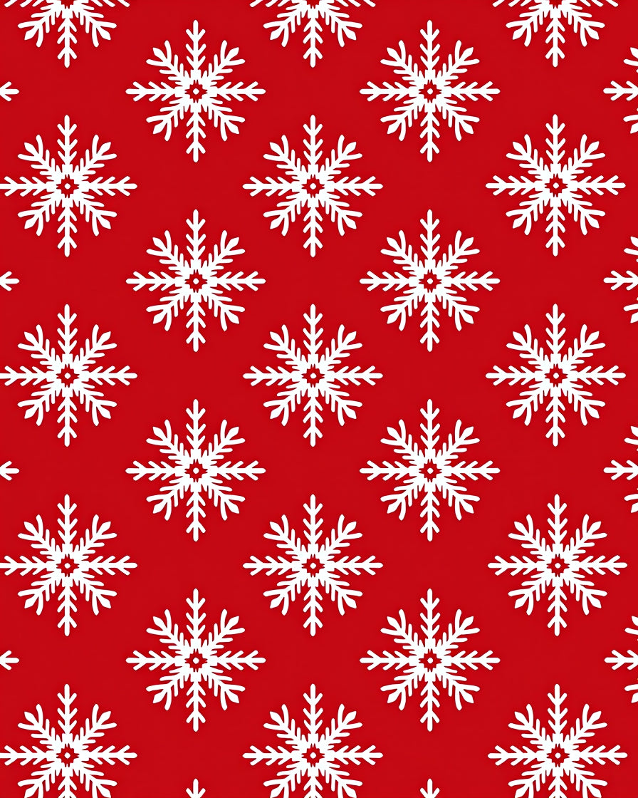 Crimson Snowflake Repeat Rug