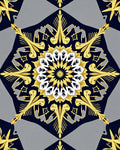 Golden Navy Elaborate Medallion Rug