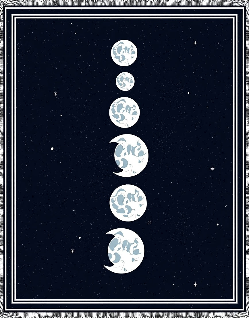 Celestial Moon Phase Midnight Star Rug