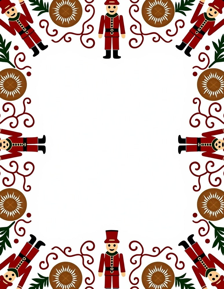 Red Soldier Nutcracker Festive Garland Rug