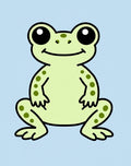 Whimsical Light Green Frog Illustration Rug