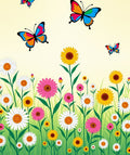 Colorful Fluttering Butterflies Garden Meadow Rug