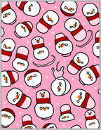 Pink Snowman Friends Holiday Rug