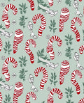 Red White Candy Cane Pine Sprigs Rug