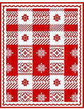 Red White Buffalo Check Medallion Rug