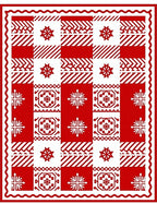 Red White Buffalo Check Medallion Rug