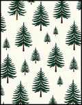 Forest Evergreen Trees Repeating Pattern Rug