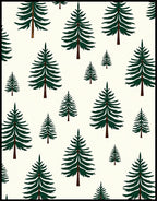 Forest Evergreen Trees Repeating Pattern Rug