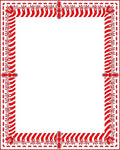 Bold Red Candy Cane Border Rug