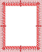 Bold Red Candy Cane Border Rug