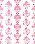 Pink Floral Heart Damask Rug