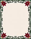 Crimson Poinsettia Vine Border Rug