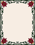 Crimson Poinsettia Vine Border Rug