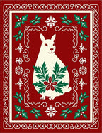 White Rabbit Holly Festive Frame Rug