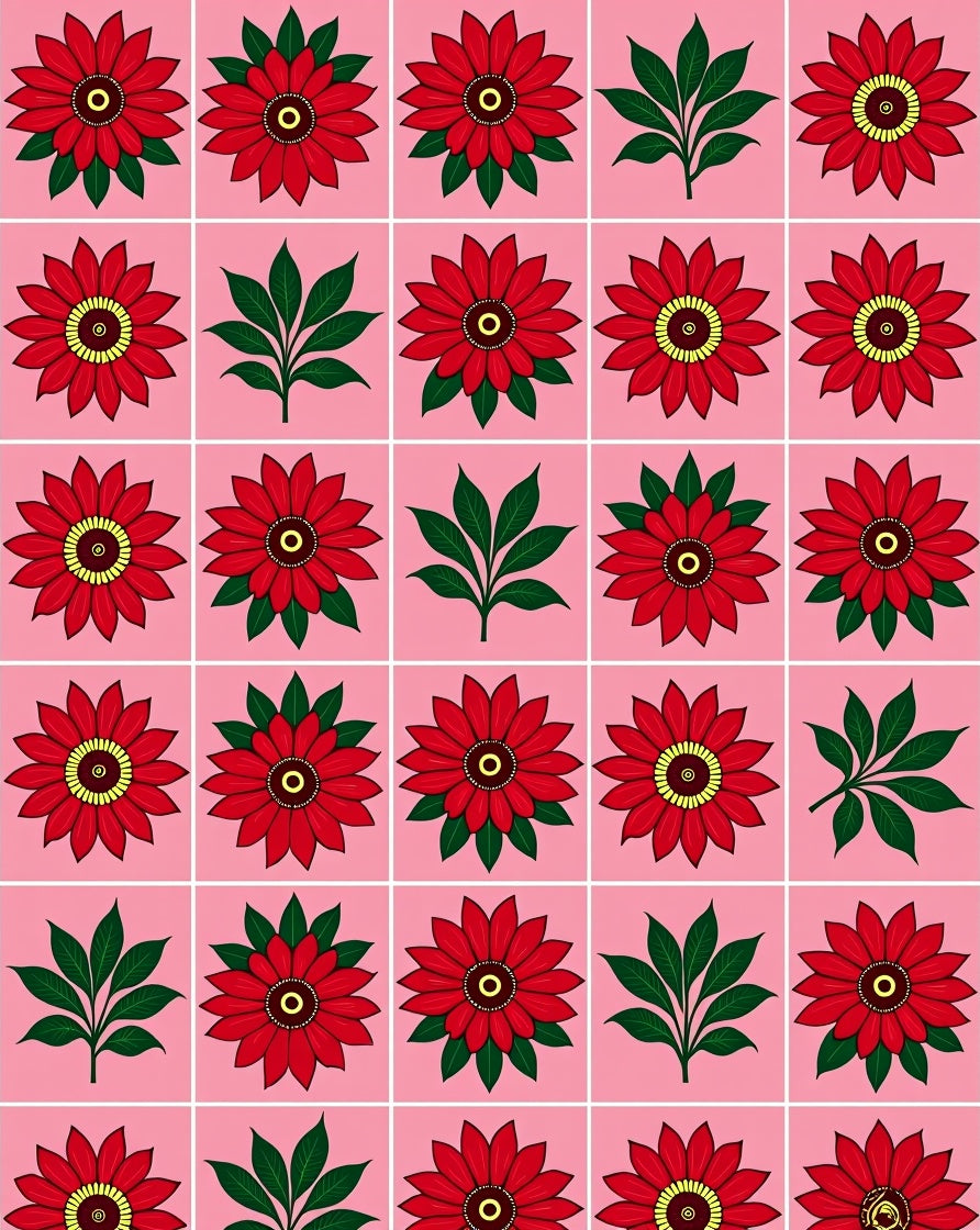 Red Dahlia Blossom Pink Background Rug
