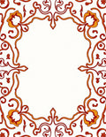 Ornate Red and Gold Floral Scrollwork Rug