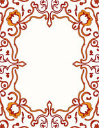 Ornate Red and Gold Floral Scrollwork Rug