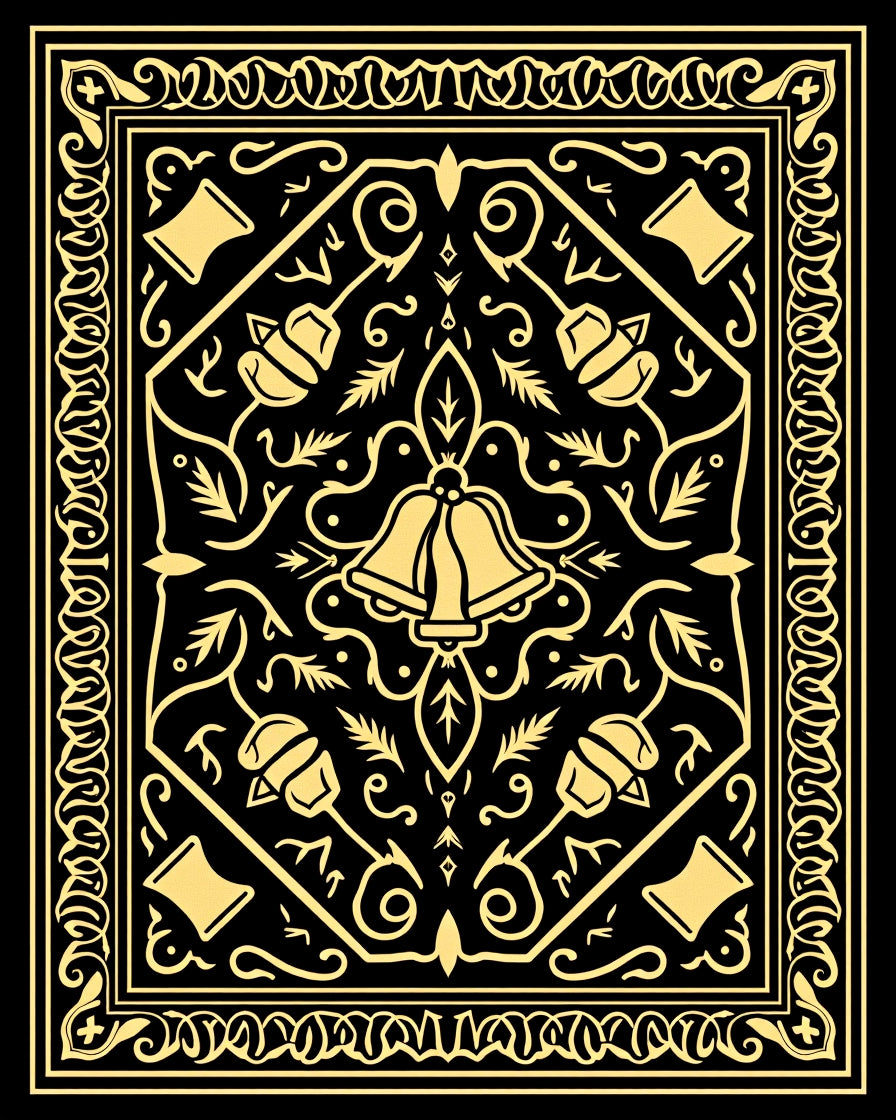 Golden Bells with Vintage Border Rug