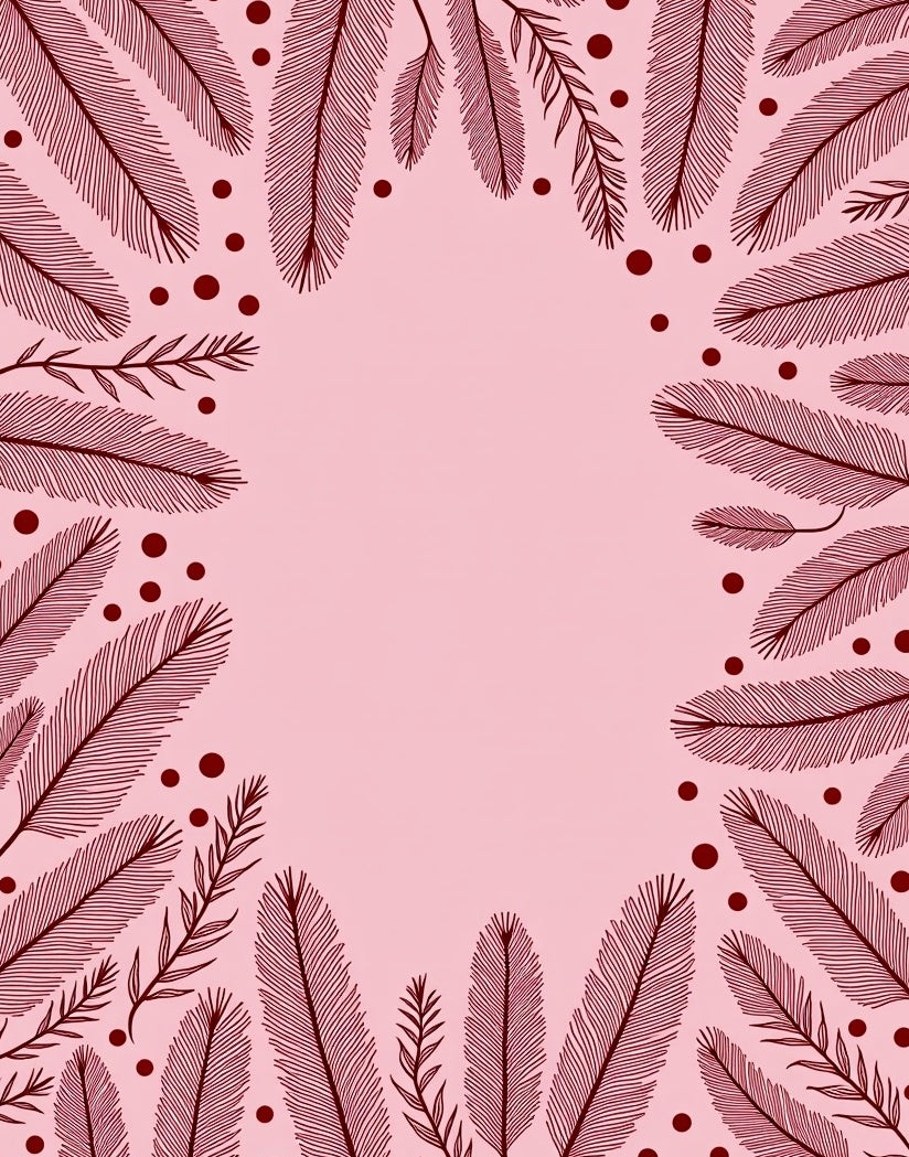 Rustic Burgundy Feather Dots Border Rug