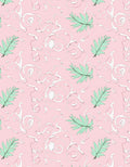 Pink Floral Scroll Leaf Rug