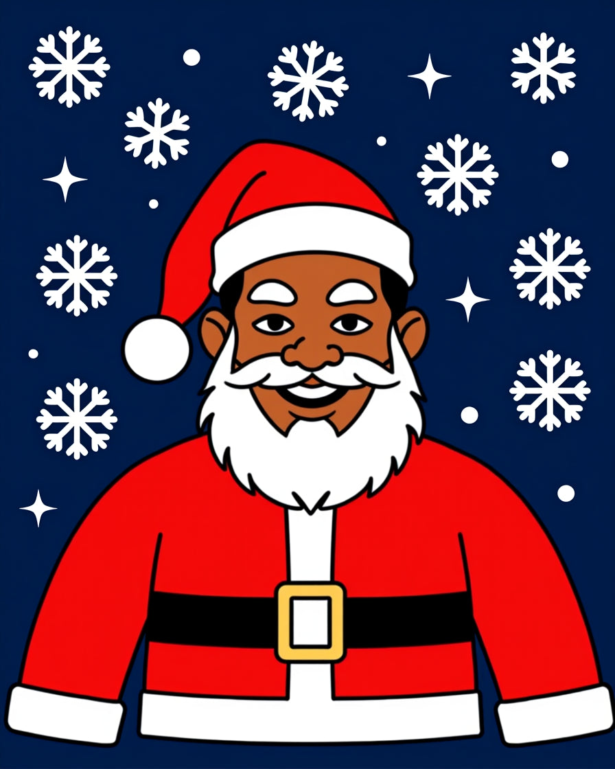 Joyful Santa With Snowflakes Rug