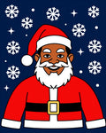 Joyful Santa With Snowflakes Rug