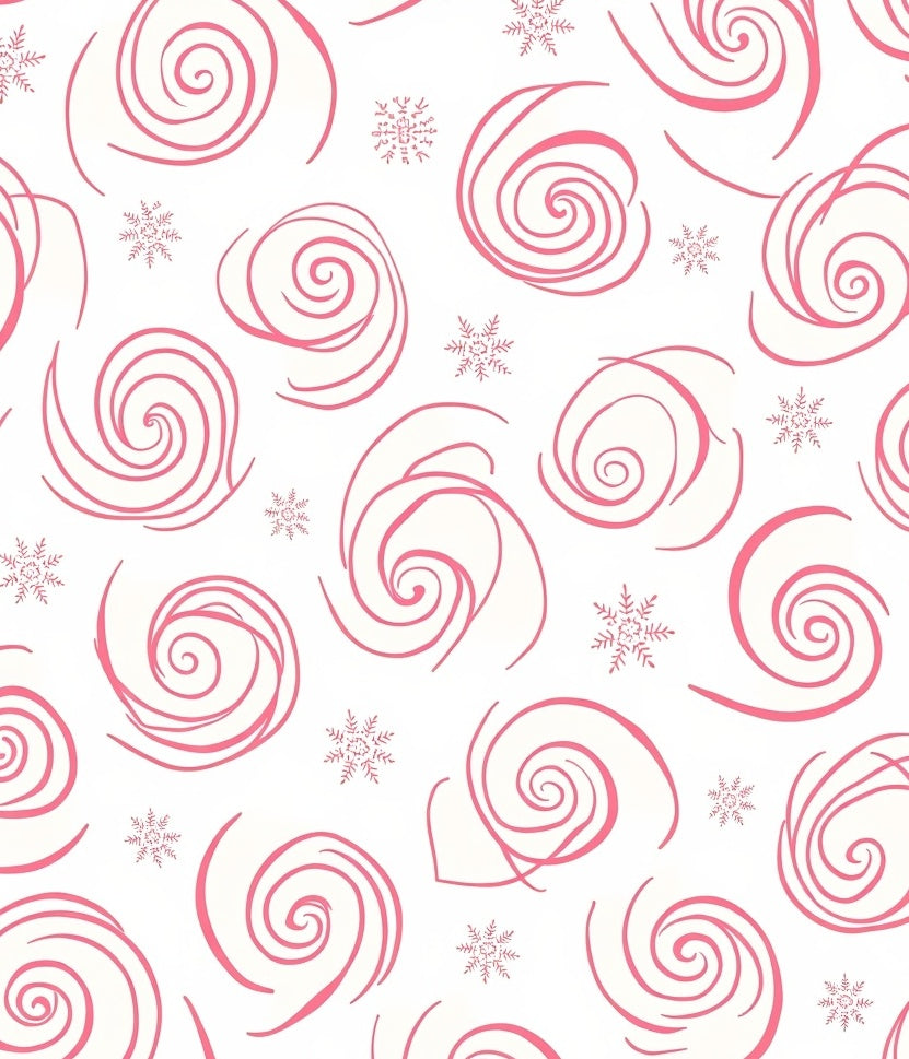 Salmon Pink Swirl Snowflake Medallion Rug
