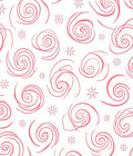 Salmon Pink Swirl Snowflake Medallion Rug