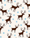 Brown Deer With Blue Snowflakes Rug