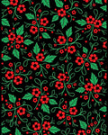 Red Green Floral Vine Repeating Rug