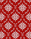 Charming Red White Snowflake Floral Rug