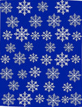 White Snowflakes On Royal Blue Rug
