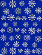 White Snowflakes On Royal Blue Rug